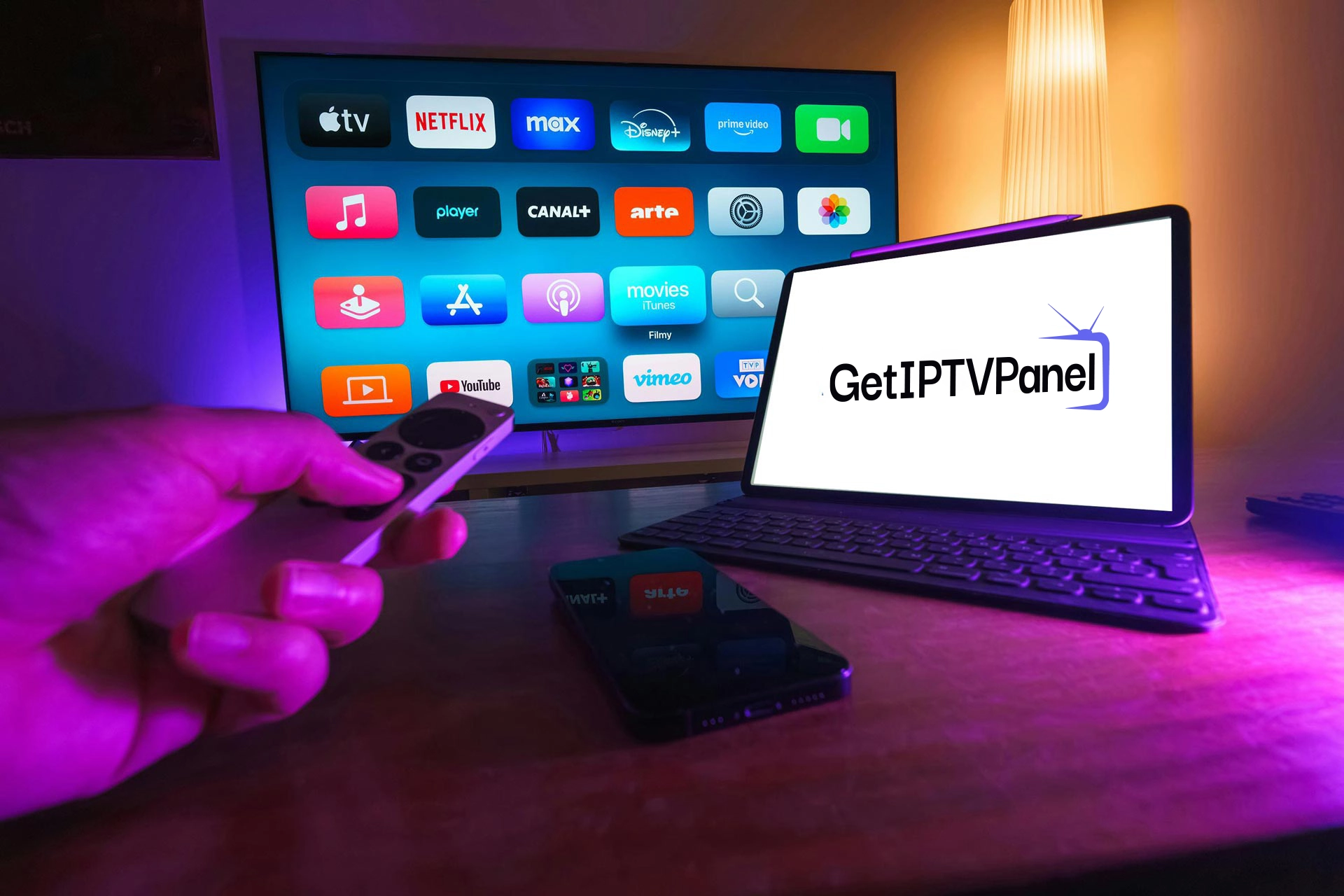 Interface du panel revendeur IPTV GetIPTVPanel avec gestion des crédits